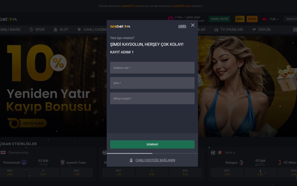 onsbet üyelik